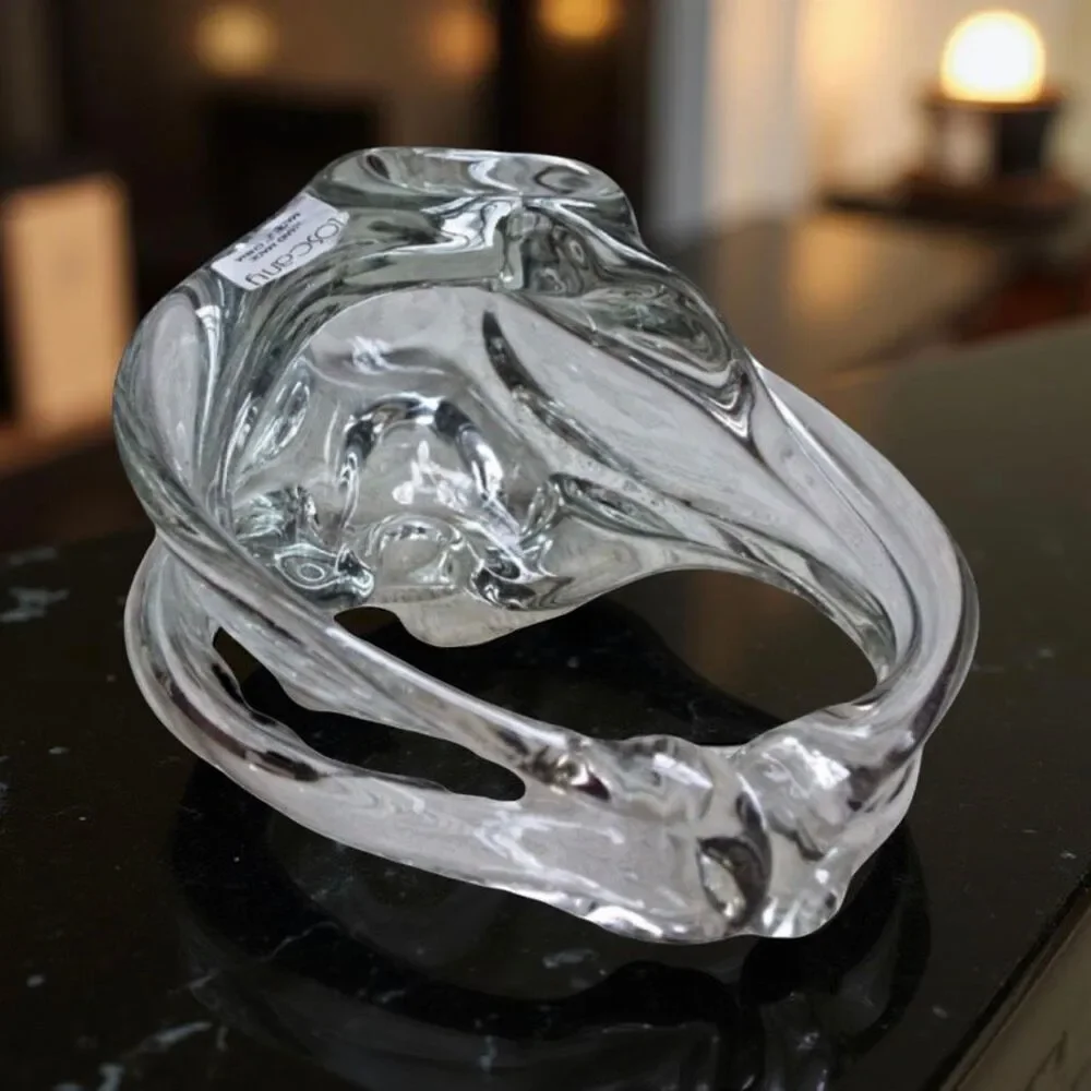 Vintage Toscany Blown Glass Collection Crystal Bride Basket